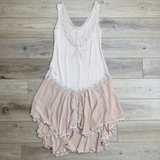 Vintage 20's Style Slip Dress Lace Sleeveless Soft Girl Coquette Romantic READ