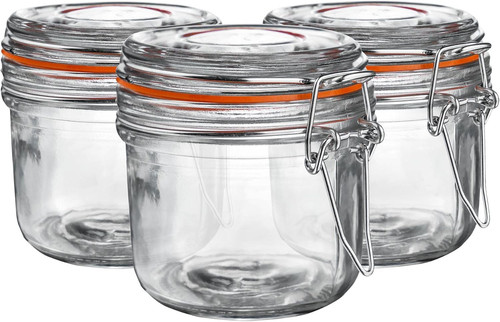 Glass jars with airtight - glass, metal