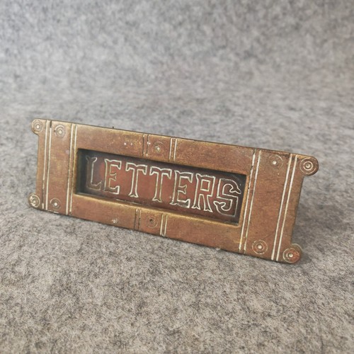 Victorian brass letterbox - brass,