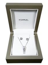 H. Samuel 9ct White Gold Cubic