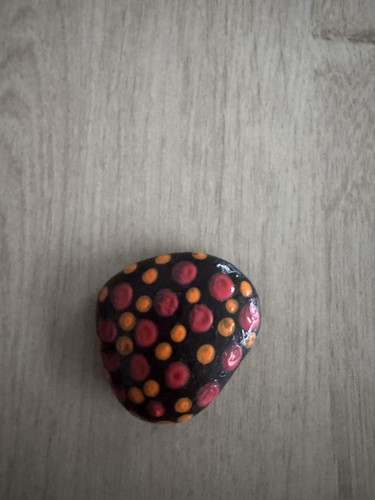 Hand painted pebble - hand, pebble/stone/rock