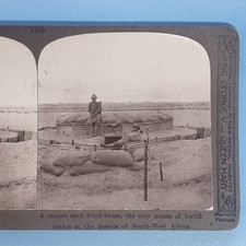 WW1 Stereoview 3D Card C1916 Sand Corrugated Iron Block House South Africa