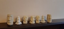 Set of 7 Easter island heads 