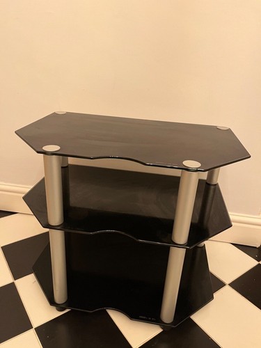 Black and silver glass - black, tv