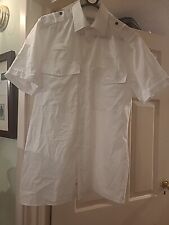 FEMALE White Short Sleeved Pilot Shirt 14" neck X Police Isssued VGC