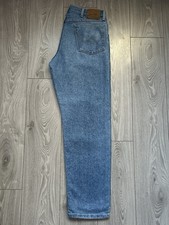 Wrangler Blue Jeans 34W 30L Good Condition Straight Leg Denim Men's Casual Jeans