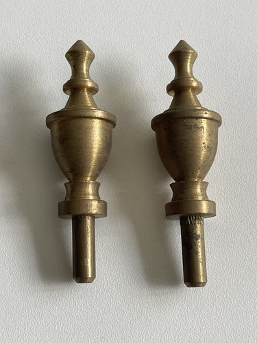 Pair finished brass finials - pair,