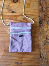 LORENZ Accessories Small Shoulder/Cross body Bag, In Pink/Mauve With 3 Pockets