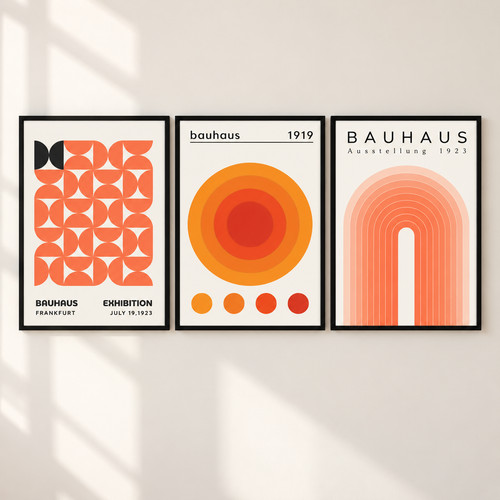 Bauhaus prints set orange - bauhaus,