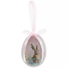 Pink Beaded Bunny Easter Egg