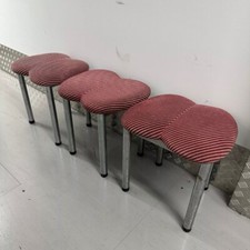 Three Red Striped Stools