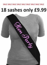 18 Pack Hen Party Sashes Night Do Ladies Night Out Girls Sash Black Clearance