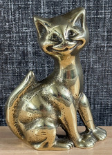 VINTAGE BRASS CAT FIGURINE