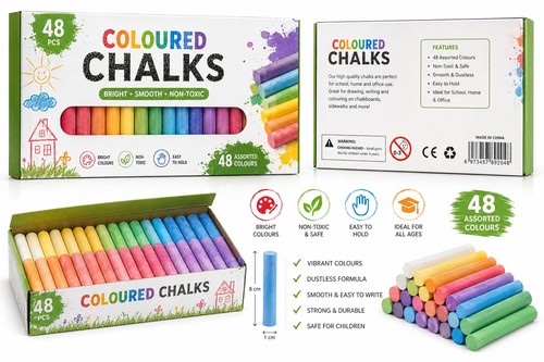 Coloured chalk sticks - coloured,