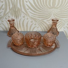 Pink Art Deco Glass Dressing