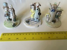 3 Ceramic Figurine Ornaments Spaghetti Hair possibly Zampiva 