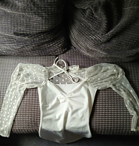 Boohoo white polka dot sheer - dot,