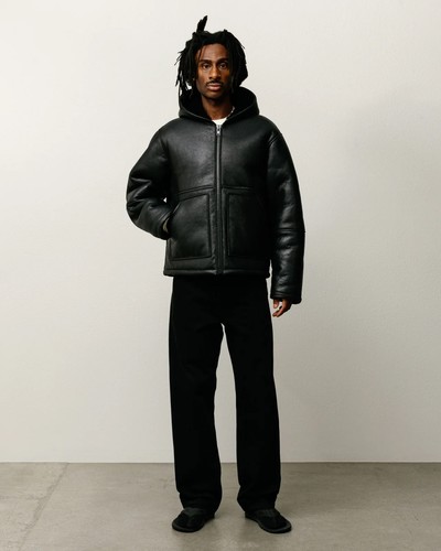 Stussy shearling hooded jacket - shearling,