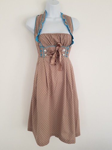 Vintage dress brown dirndl - dress,