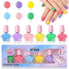 Girls Nail Polish Set Kids Princess 6 Pcs Non Toxic Water Based Peel Off ETYJO