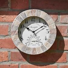 Stonegate Wall Clock and Thermometer 10" Indoor or Outdoor by Smart Garden