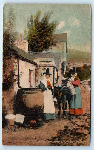 Welsh women cottages - women, wales