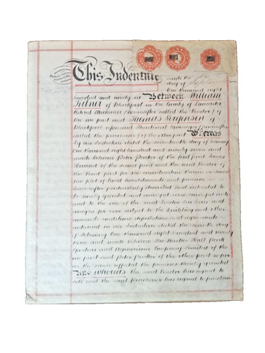 Victorian vellum indenture - victorian,