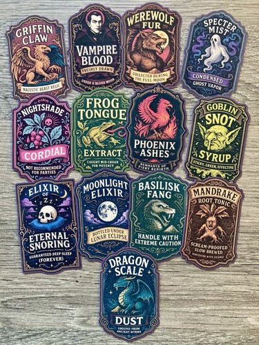 Potion bottle labels - bottle,