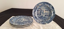5 VINTAGE EARLY SPODE BLUE