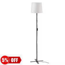 Tall Standing Floor Lamp – Black/White Steel Metal Body | Modern Home & Office