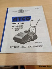 ATCO Vintage PARTS LIST 14" & 17" Battery Electric Lawnmowers