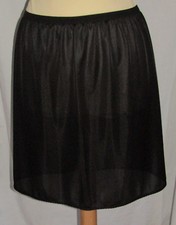 Black Half Slip Petticoat Underskirt with Split 10 12 19" Long *Seconds* E2
