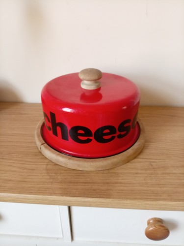 Vintage red enamel - enamel, dome
