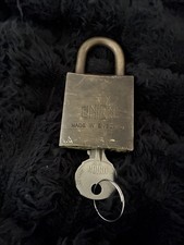 Union Brass Padlock 40mm, With Original Key. Used With Obvious Signs Of Use.