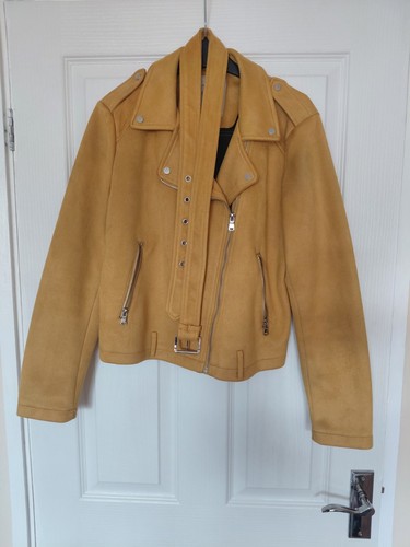 Women mustard suede jacket - mustard,