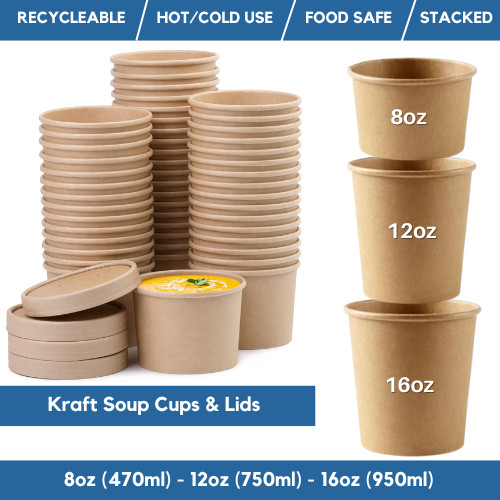 Disposable soup bowls kraft - disposable,