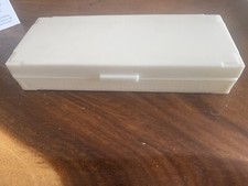 New/used White Microscope Slide Storage Box Holds 50 Slides.  20 X 8 x 3.5 Cms