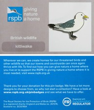 RSPB Pin Badge GNaH Kittiwake