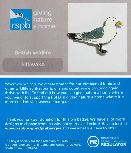 Rspb pin badge - badge, kittiwake