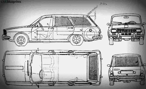 Dacia 1300 wagon blueprint - dacia,