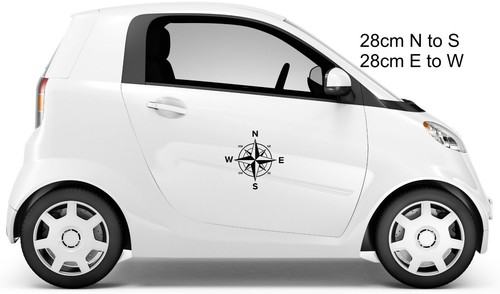 Black compass decal sticker - black,