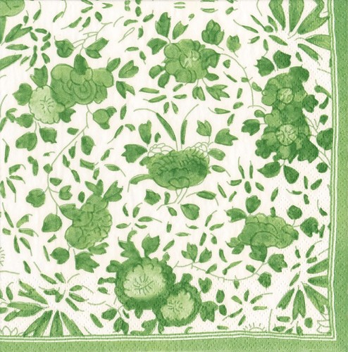 Delft green caspari paper - delft,