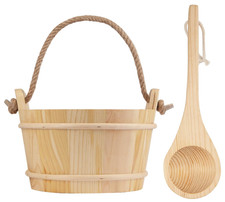 Wooden Sauna Bucket and Ladle