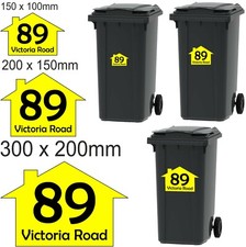 4x Wheelie Bin Number Vinyl