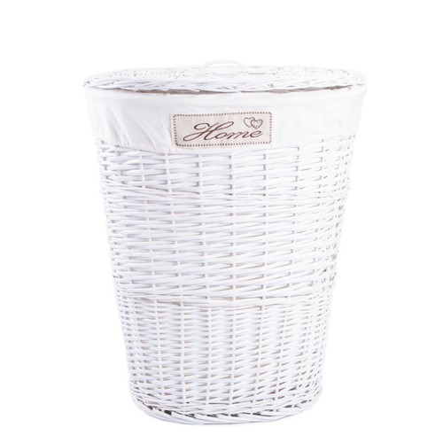 White oval matt wicker - oval, laundry