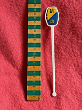 1/2 & 1/2, liquor cocktail booze vintage swizzle stick (stirrer) blue yellow