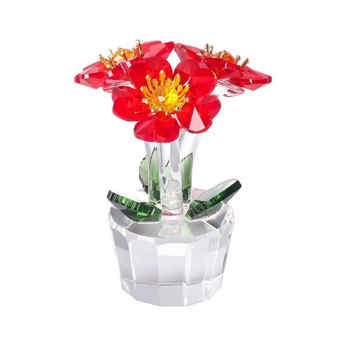 Crystal rose ornament 3d - ornament, red