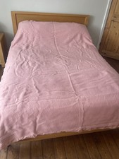 Vintage House Of Fraser Pure New Wool Pink Blanket 70" x 90" Made In Witney READ