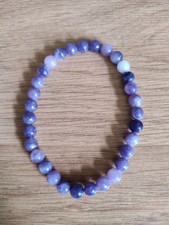 Lovely Lepidolite Bead Bracelet - Elasticated For Easy Wear 
