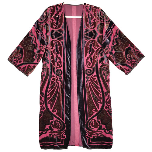 Red sheer velvet - red, burnout